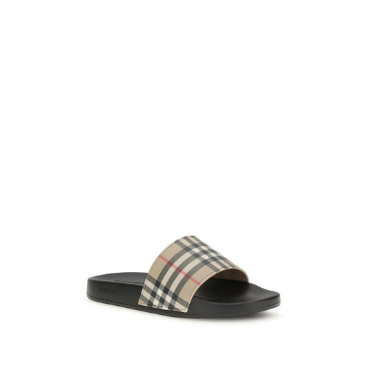 Burberry Black Rubber Slides schwarz