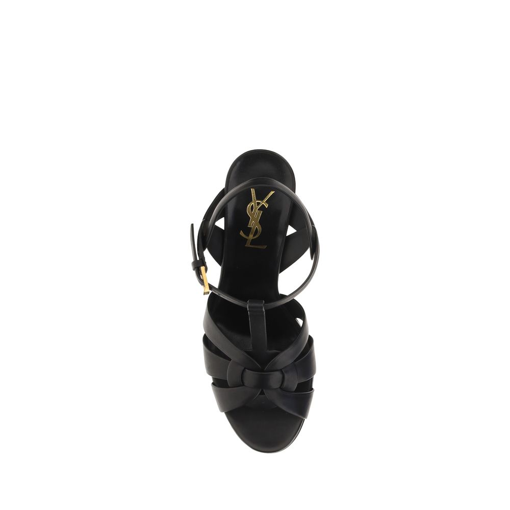 Saint Laurent Black 'Platform' Sandals schwarz