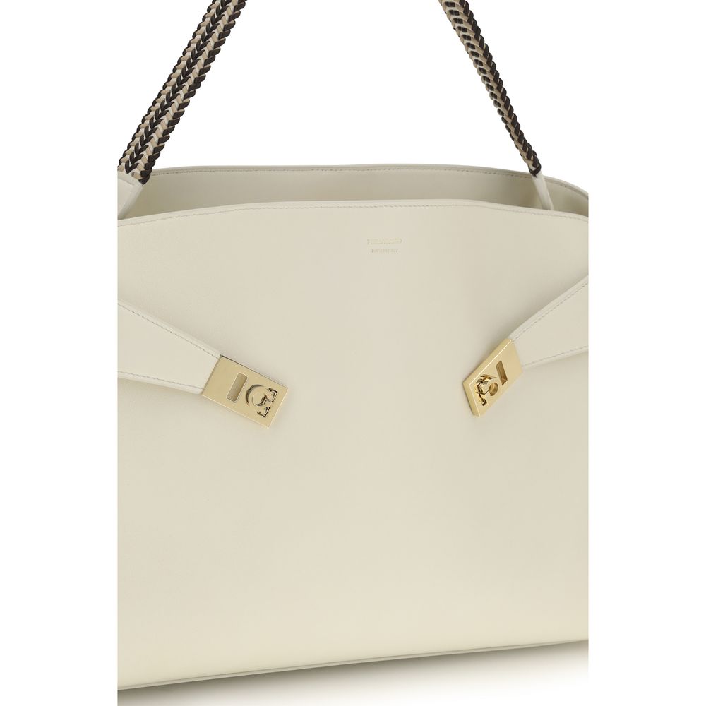 Ferragamo Beige Large Hug Soft Shoulder Bag