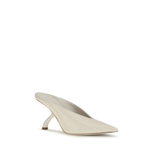 Ferragamo Beige S Sculpted Heel Mules