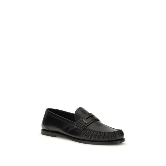 Saint Laurent Black 'Slip-On' Loafers schwarz