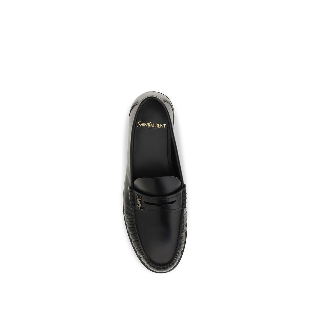 Saint Laurent Black 'Slip-On' Loafers schwarz