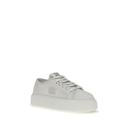 Miu White 'Platform' Mini Sneakers weiss