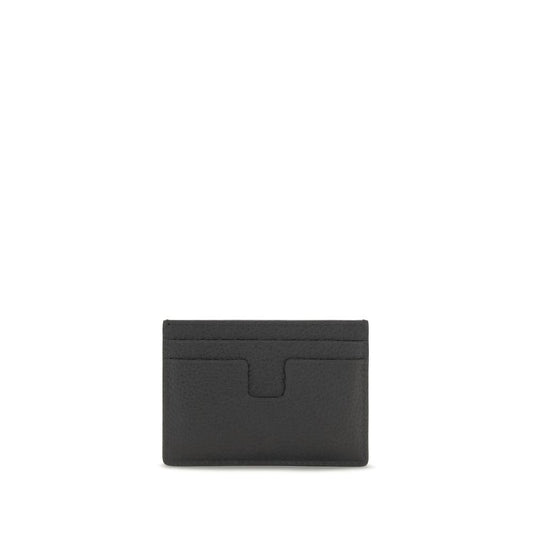 Tom Ford Black Leather Card Holder Mini Wallet schwarz