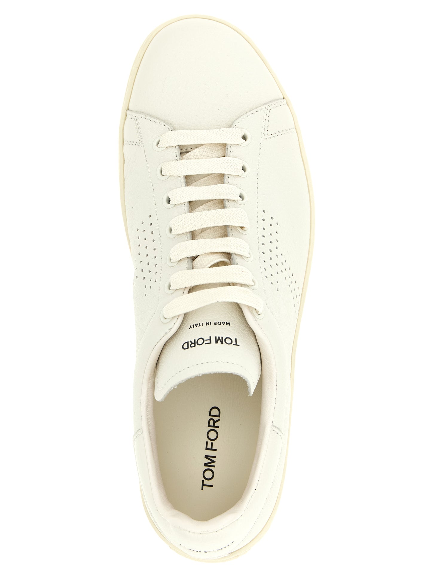 Tom Ford White Leather Low Top Sneakers weiss