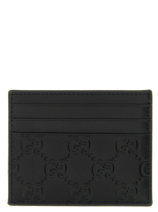 Gucci Black 'GG Emblem' Card Holder schwarz