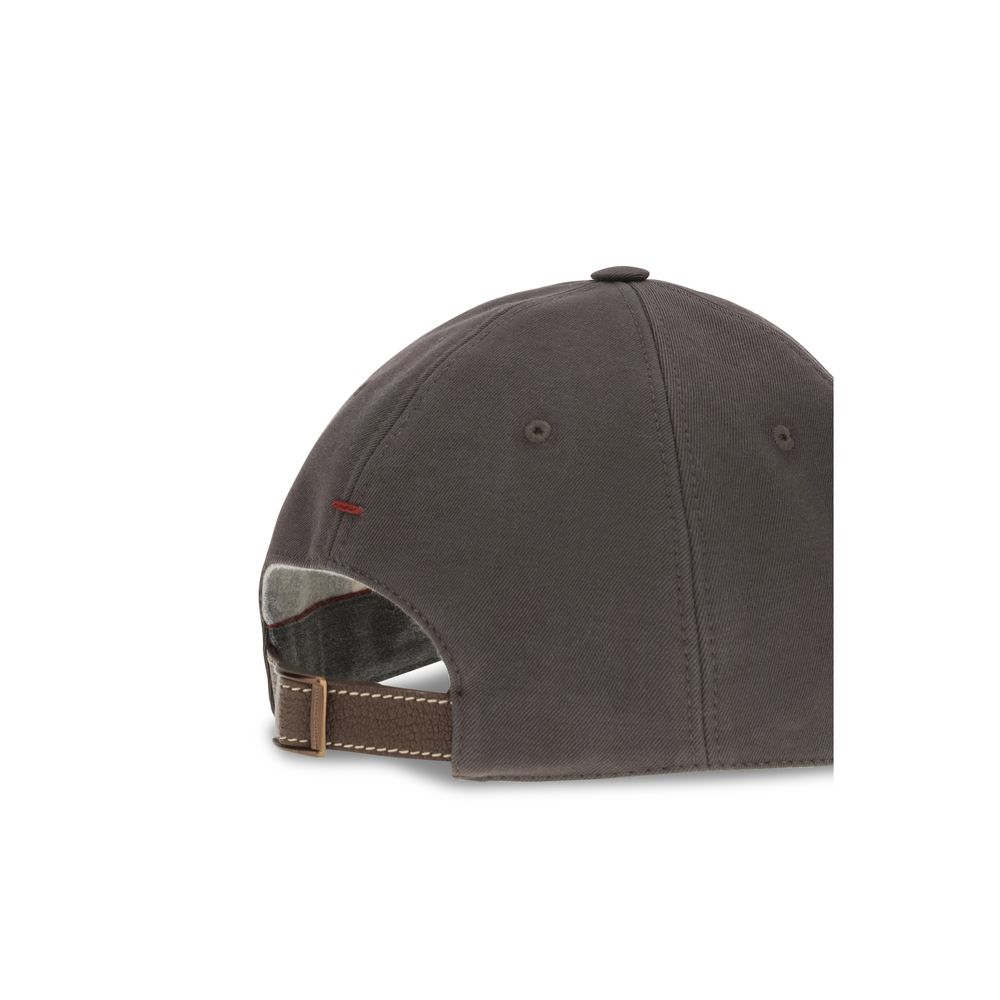Brunello Cucinelli Brown Cotton Baseball Hat braun