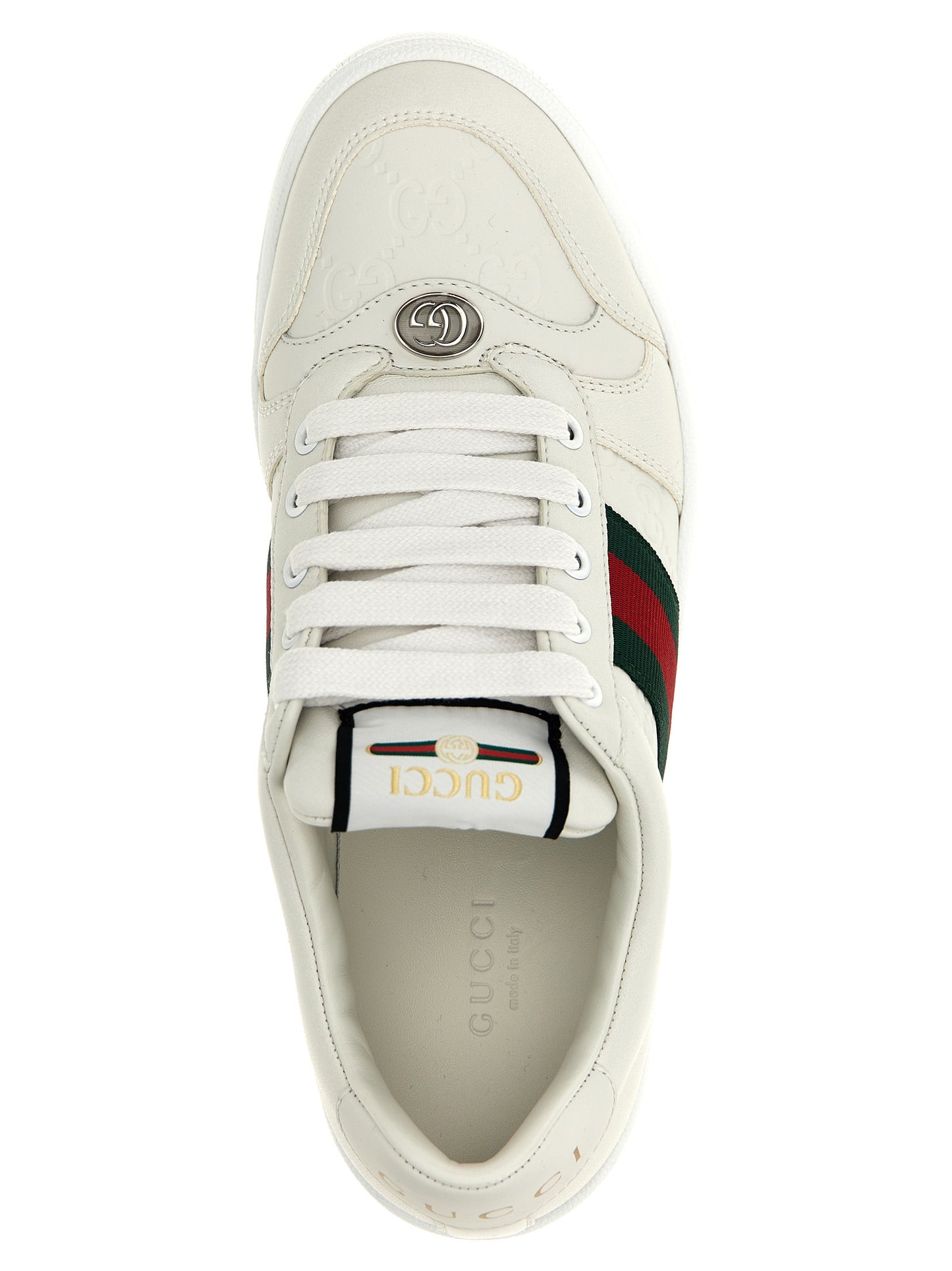 Gucci White Lamb Leather Low Top Sneakers weiss