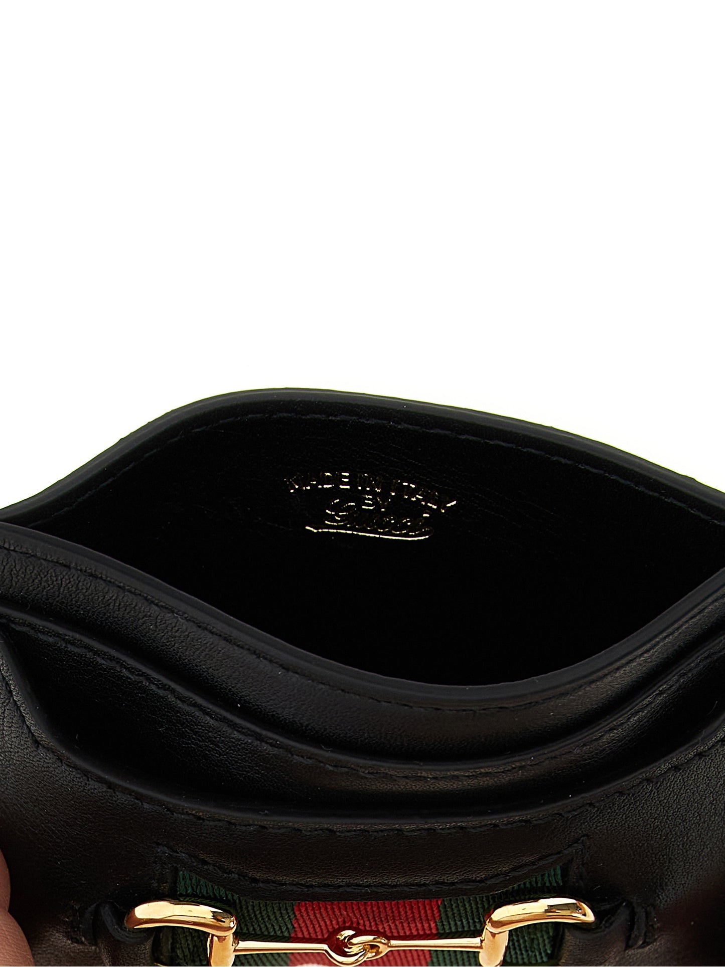 Gucci Black 'Nastro Web' Cardholder schwarz