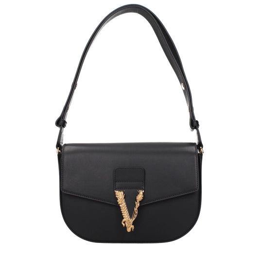 Versace Black Leather Crossbody Bag schwarz