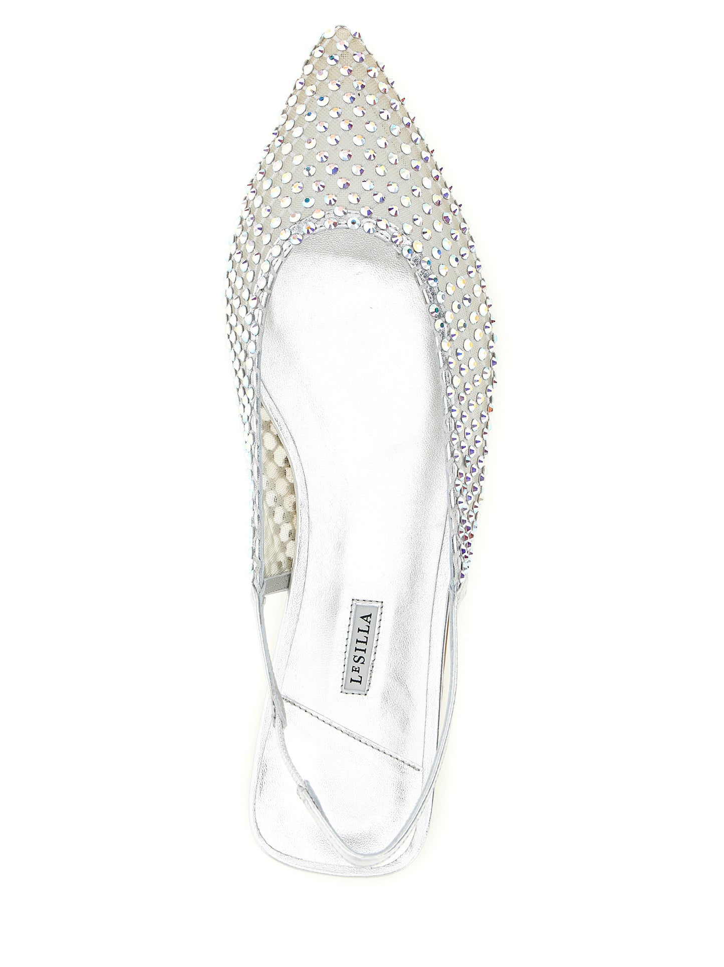 LE SILLA Silver Polyester Ballet Flats