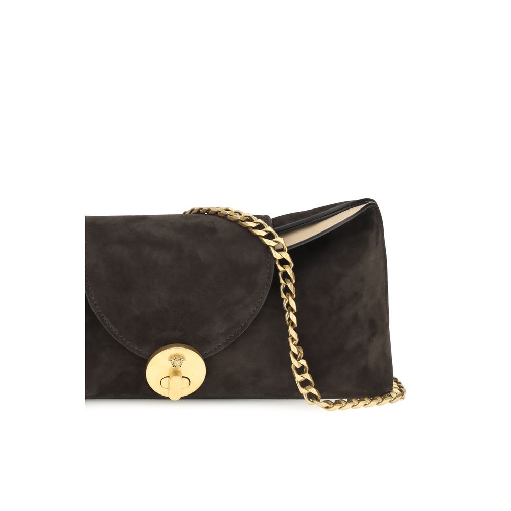 Versace Brown Vivian Suede Pouch Clutch braun