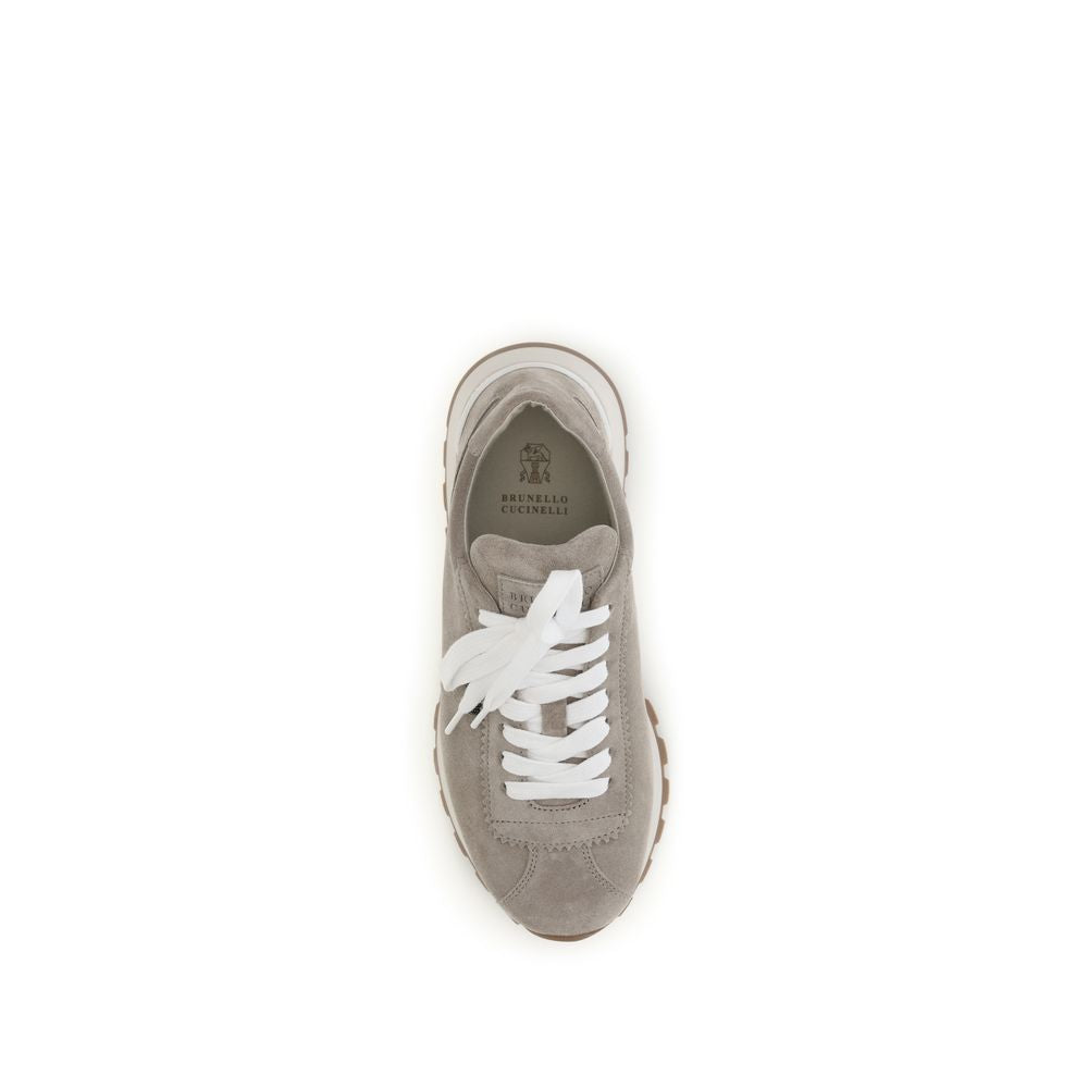 Brunello Cucinelli Gray 'Platform' Sneakers grau