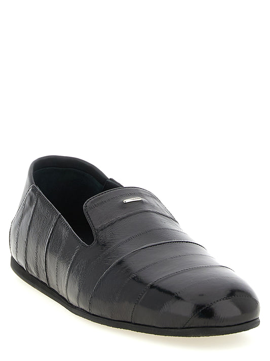 Giuseppe Zanotti Black Leather Slip-On Loafers schwarz