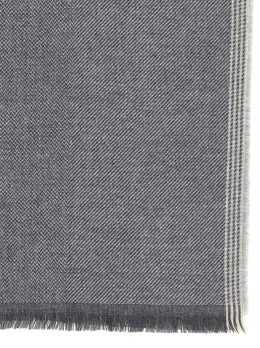 Brunello Cucinelli Gray Wool Scarf grau