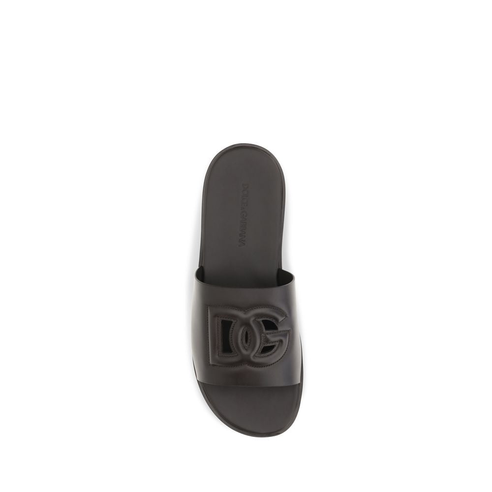 Dolce & Gabbana Brown 'Slip-On' Mini Sandals braun