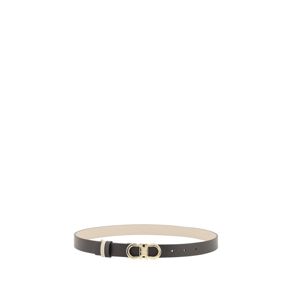 Ferragamo Black Reversible Leather Belt schwarz