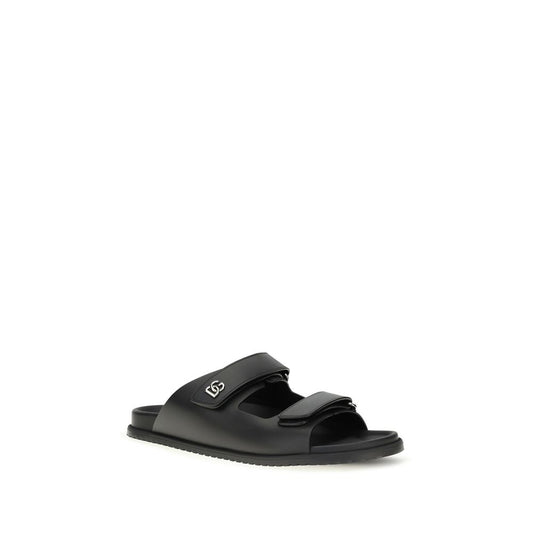 Dolce & Gabbana Black 'Eva' Sandals schwarz