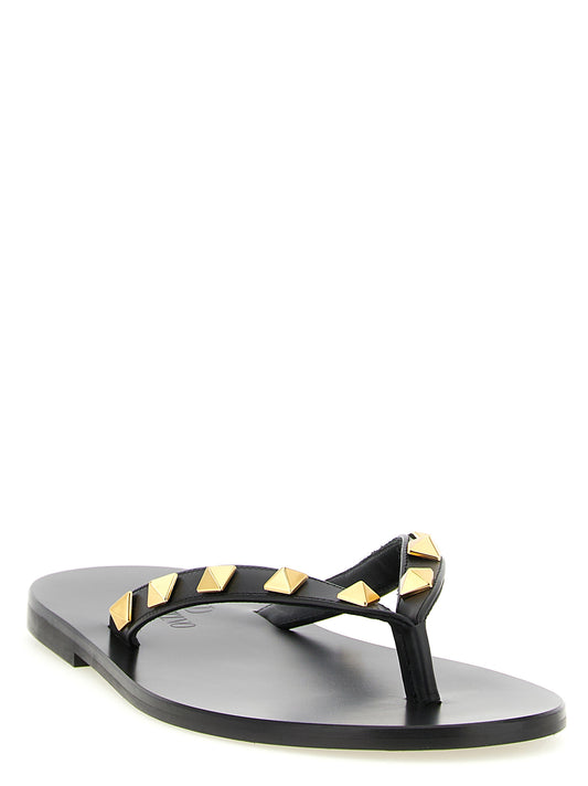 Valentino Garavani Black 'Rockstud' Sandals schwarz