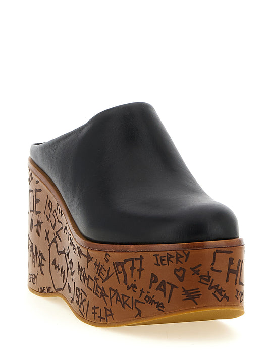 Chloé Black 'Slip-On' Sandals schwarz