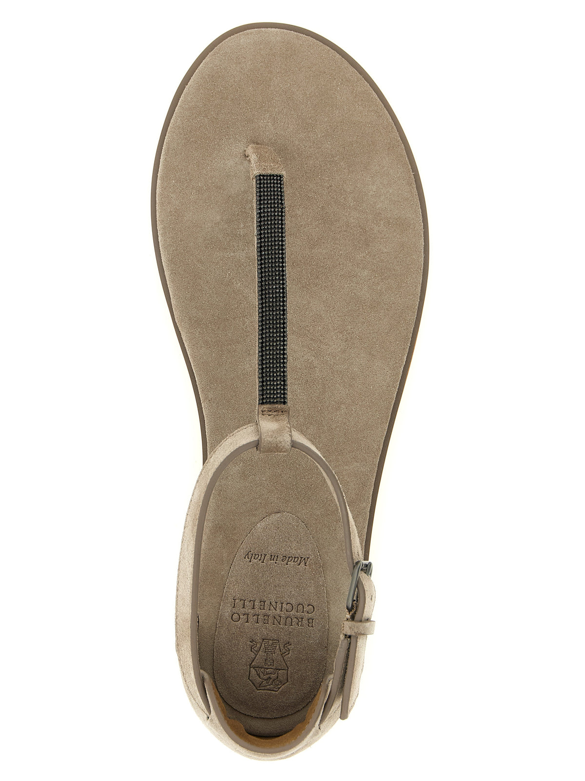 Brunello Cucinelli Beige 'Precious Strap' Mini Sandals