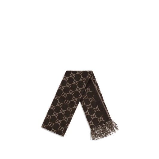 Gucci Brown GG Cashmere Scarf braun