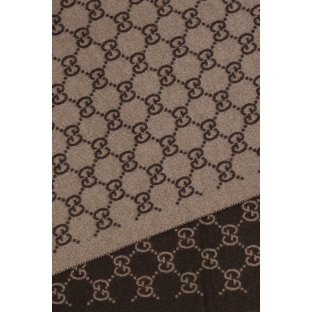 Gucci Brown GG Cashmere Scarf braun
