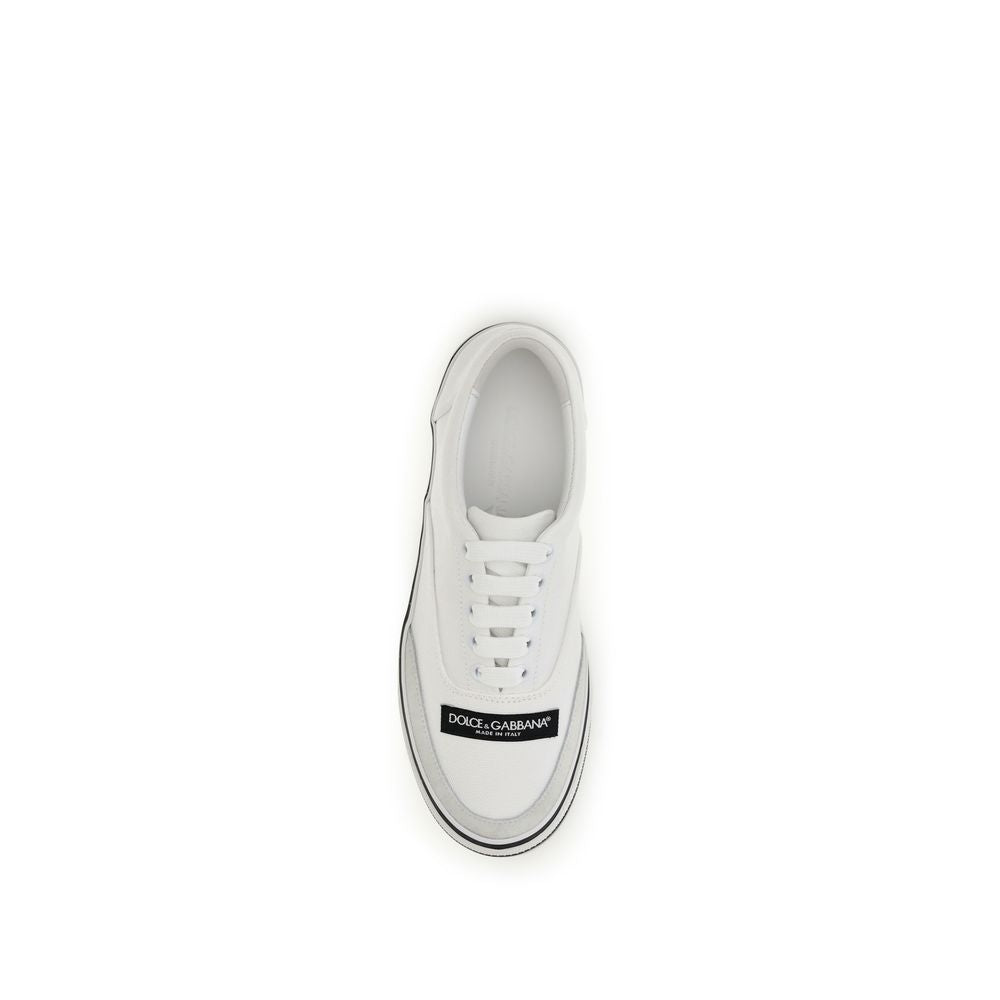 Dolce & Gabbana White Cotton Low Top Sneakers weiss