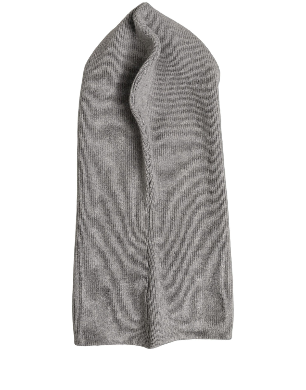 Dolce & Gabbana Men Grey Wool Ribbed Knit Balaclava Wrap One Size Hat grau