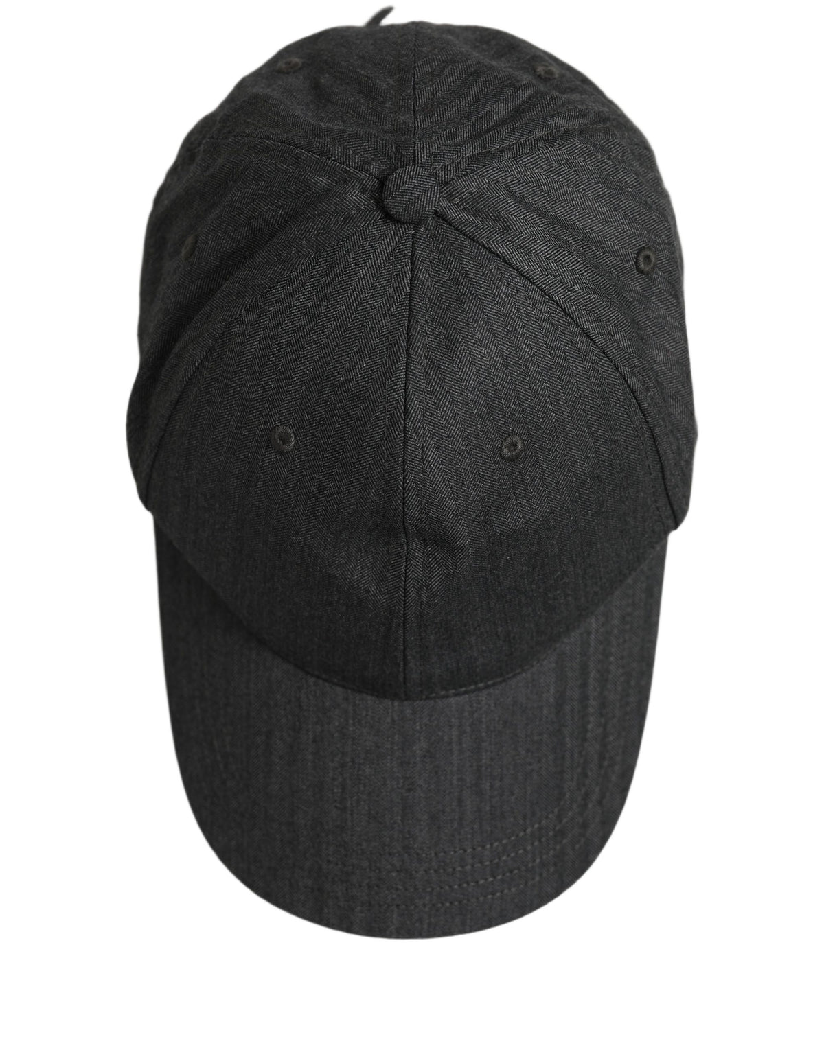 Dolce & Gabbana Men Dark Gray Herringbone Baseball Cap Hat grau