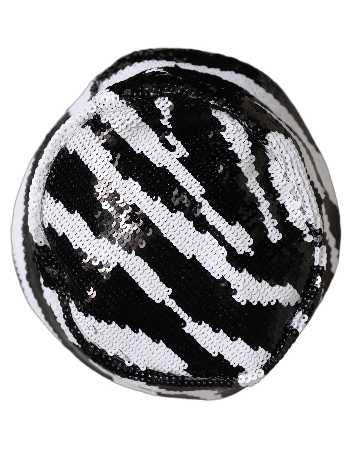 Dolce & Gabbana Men Black White Zebra Sequin Bucket Cap Hat schwarz