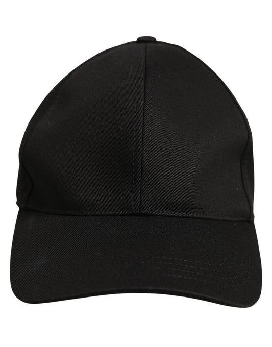 Dolce & Gabbana Men Black Cotton Baseball Capello 6 Panels Hat schwarz