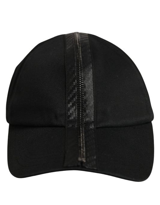 Dolce & Gabbana Men Black Cotton Baseball Cap 6 Panels Hat schwarz