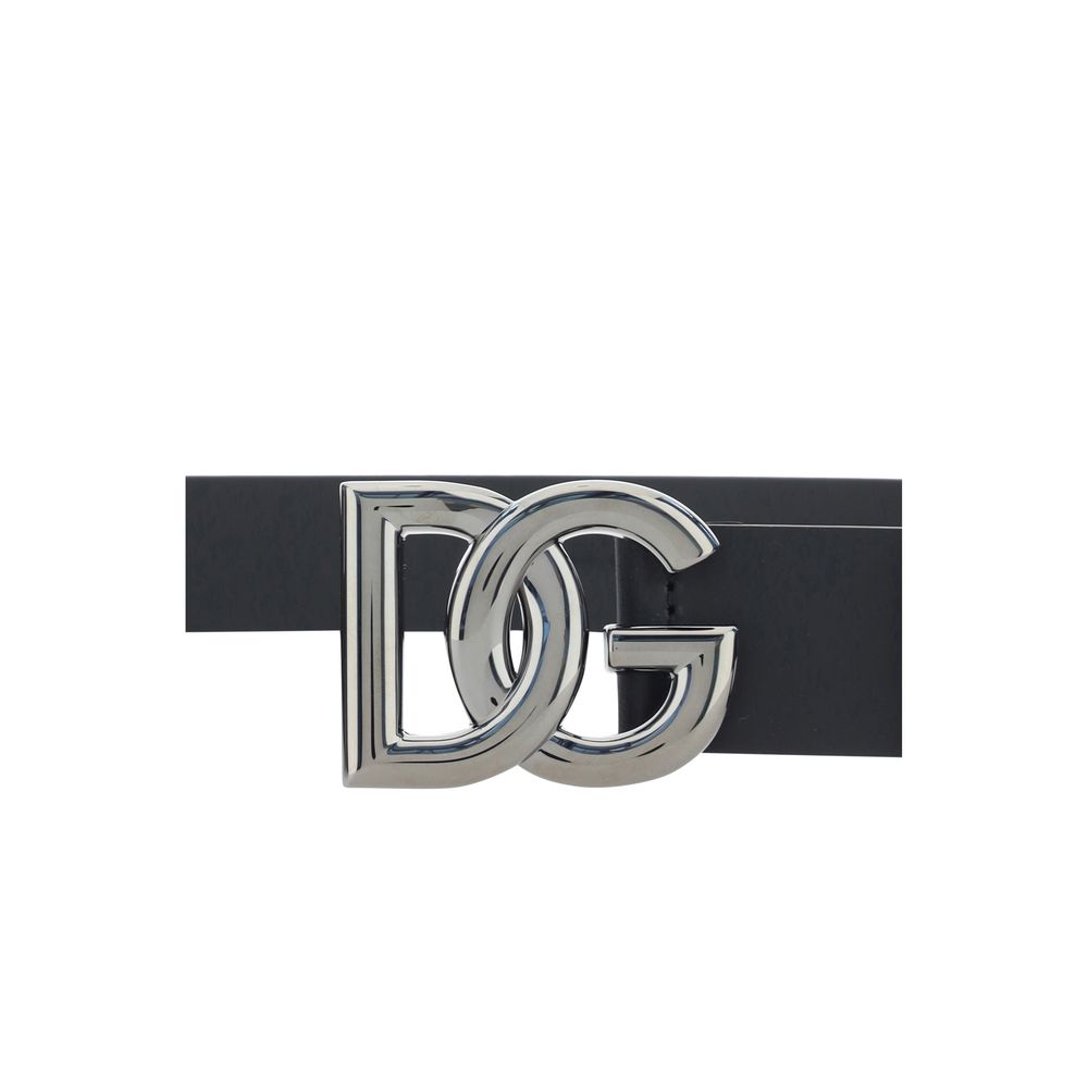 Dolce & Gabbana Black Leather Regular Belt schwarz