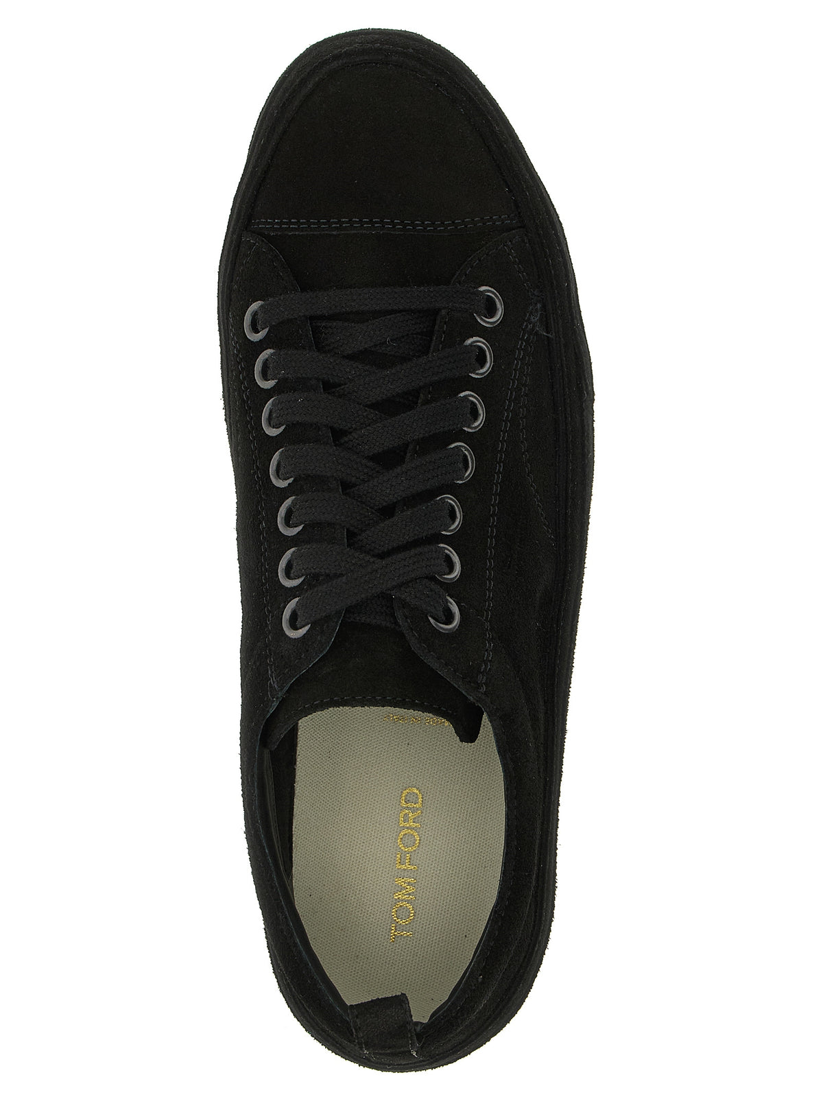 Tom Ford Black Leather Low Top Sneakers schwarz