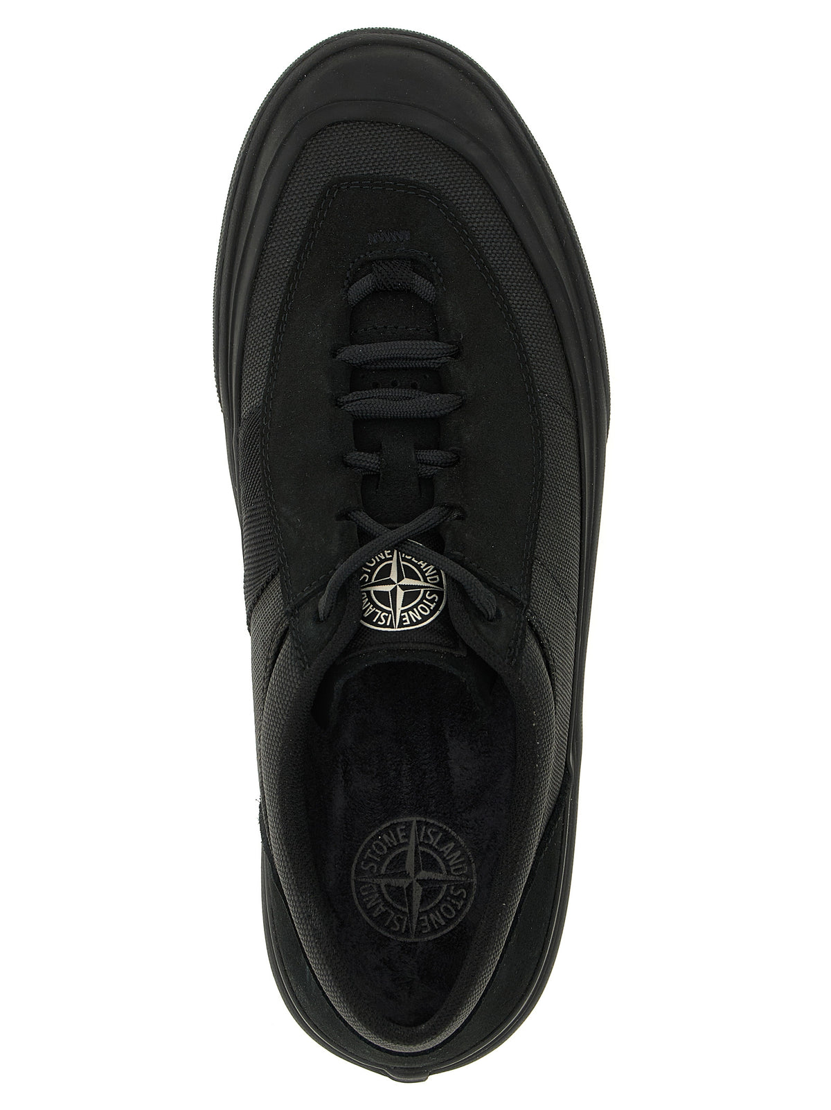 Stone Island Black Cotton Low Top Sneakers schwarz