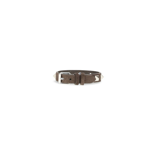 Valentino Garavani Brown Calf Leather Bos Taurus Bracelet braun
