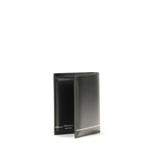 Ferragamo Black Gancini Bifold Wallet schwarz