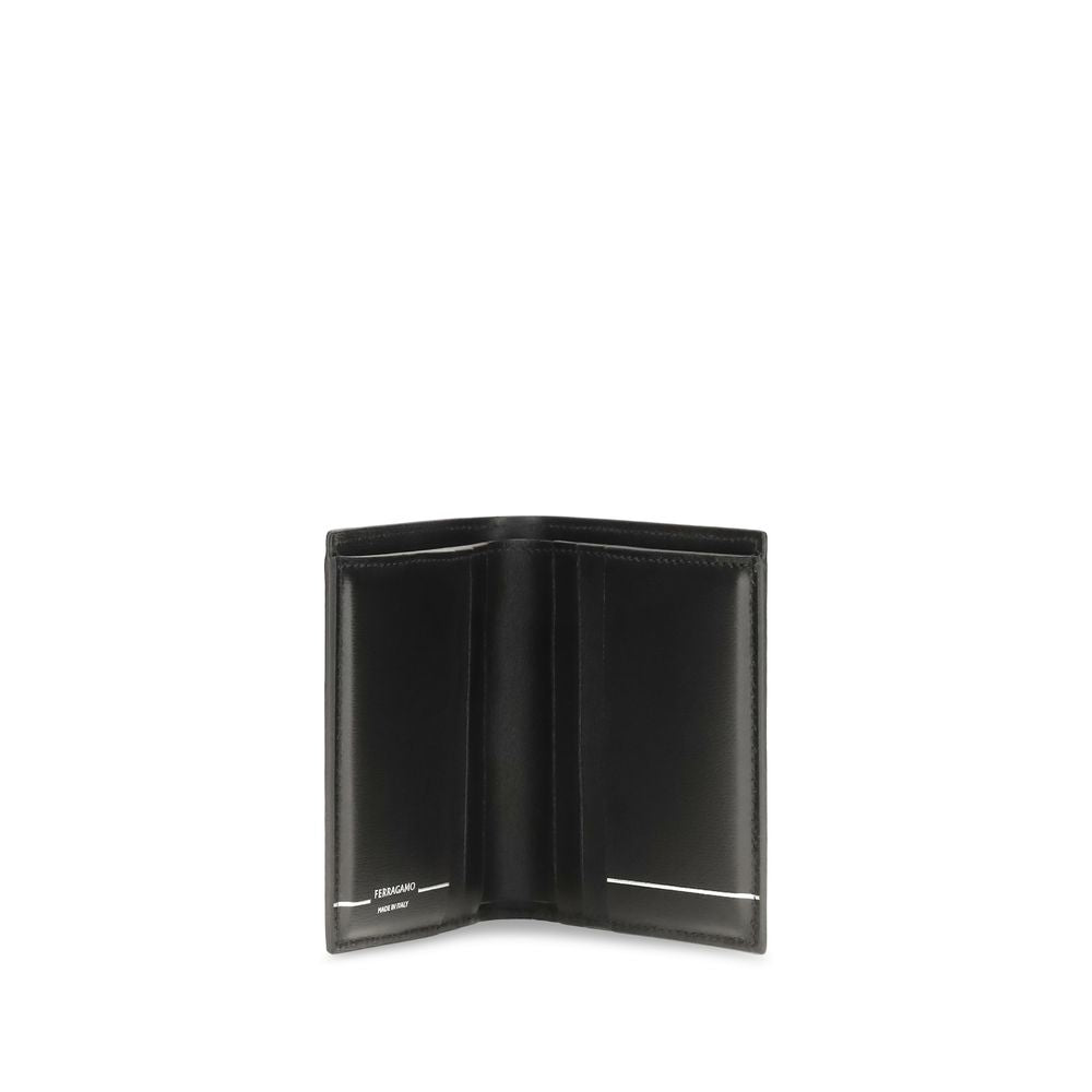 Ferragamo Black Gancini Bifold Wallet schwarz
