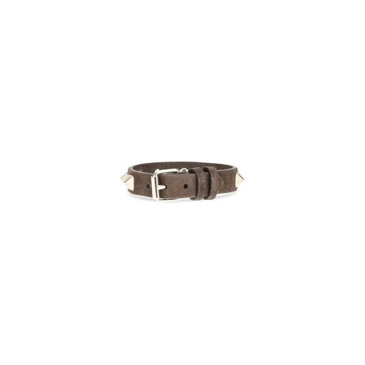 Valentino Garavani Brown Calf Leather Bos Taurus Bracelet braun