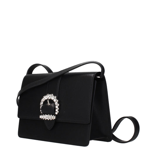 Jimmy Choo Black Leather Crossbody Bag schwarz