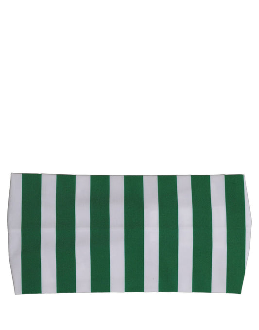 Dolce & Gabbana Green White Stripes Nylon Head Wrap One Size Headband weiss