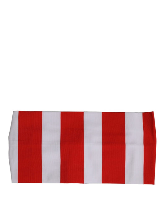 Dolce & Gabbana Red White Stripes Nylon Head Wrap One Size Headband schwarz
