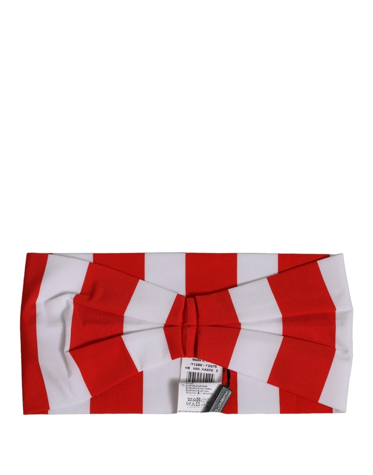 Dolce & Gabbana Red White Stripes Nylon Head Wrap One Size Headband schwarz