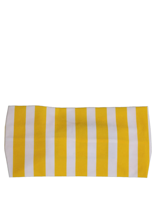 Dolce & Gabbana Yellow White Stripes Nylon Head Wrap One Size Headband weiss