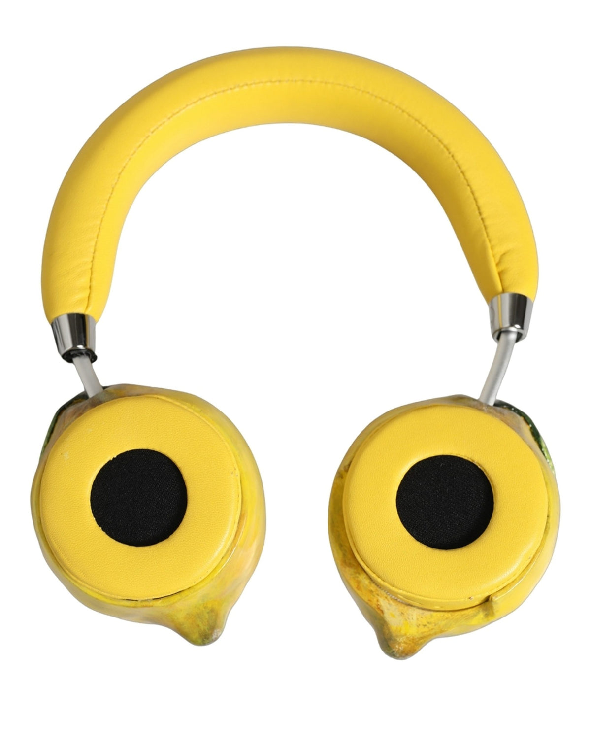 Dolce & Gabbana Yellow Vibrant Lemon Leather Headset Headphones gelb