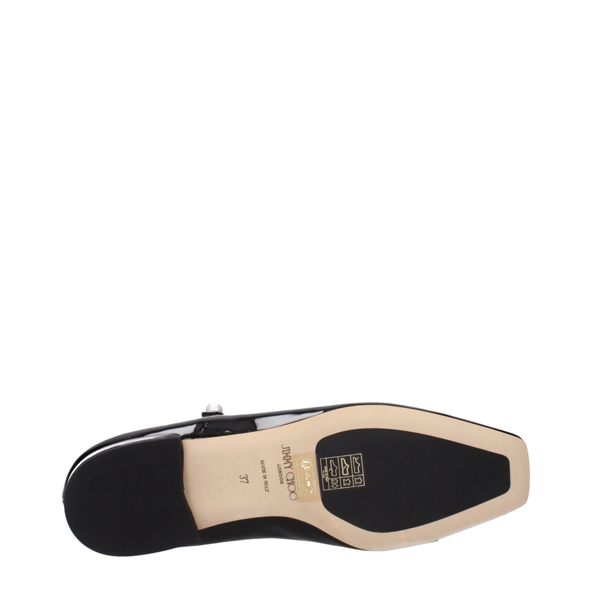 Jimmy Choo Black Leather Ballet Flats schwarz