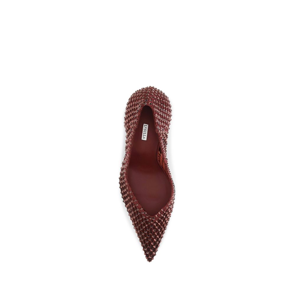 LE SILLA Red Satin High Heel Pumps rot