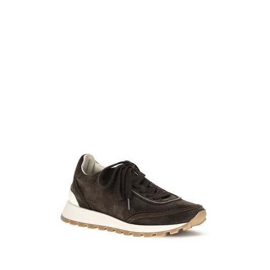 Brunello Cucinelli Brown Suede Leather Low Top Sneakers braun