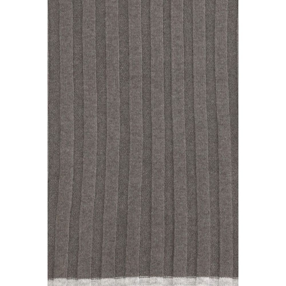 Brunello Cucinelli Brown Ribbed Cashmere Scarf braun
